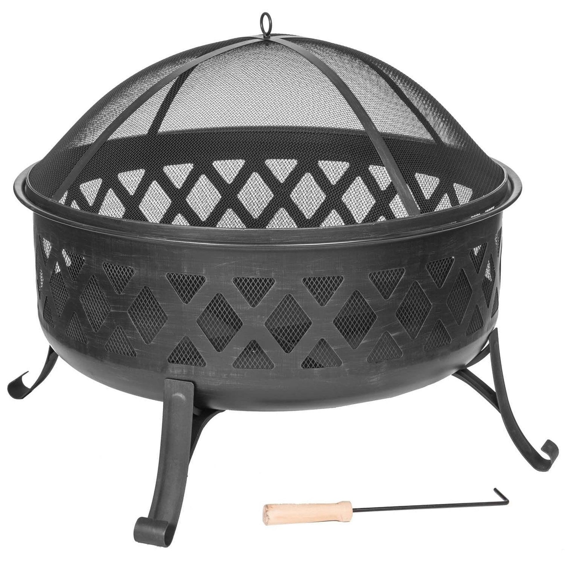 Dagan Industries 30" Black Diamond Style Wood Burning Fire Pit