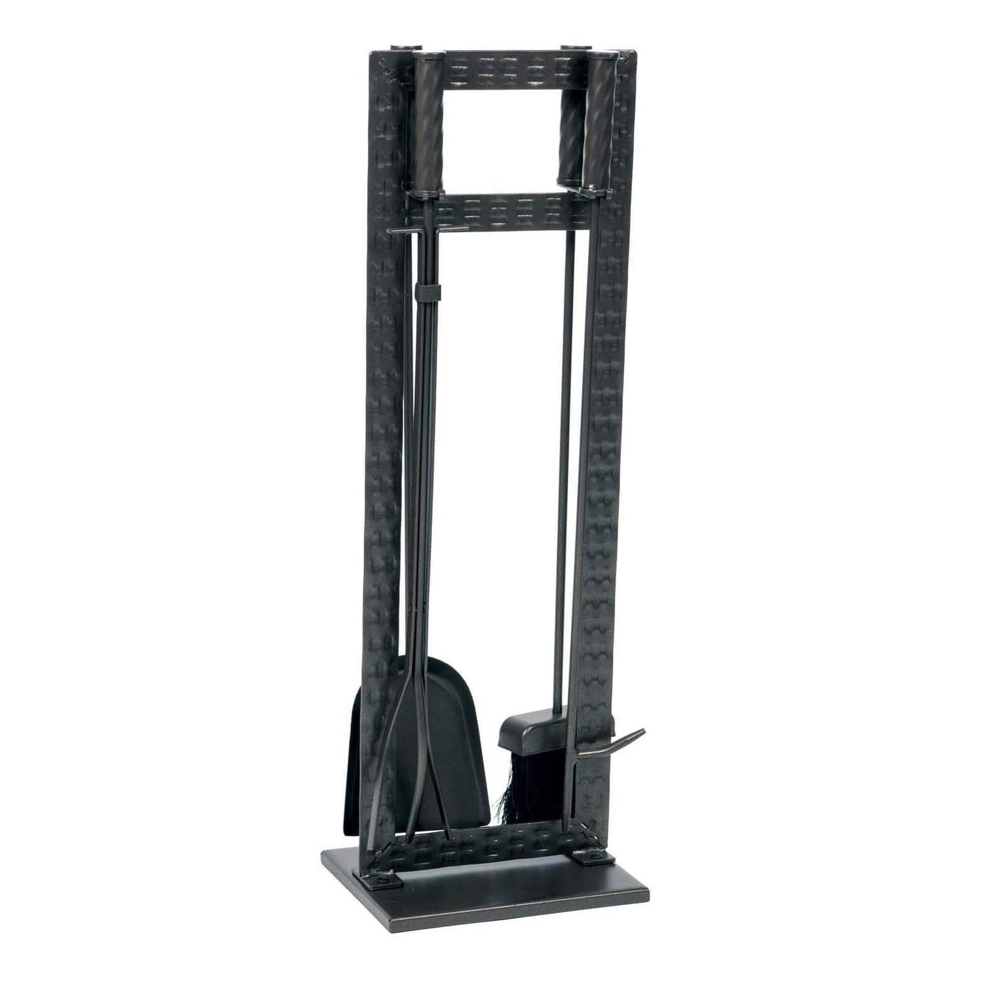 Dagan Industries 30" Black Weave Design 5-Piece Fireplace Tool Set