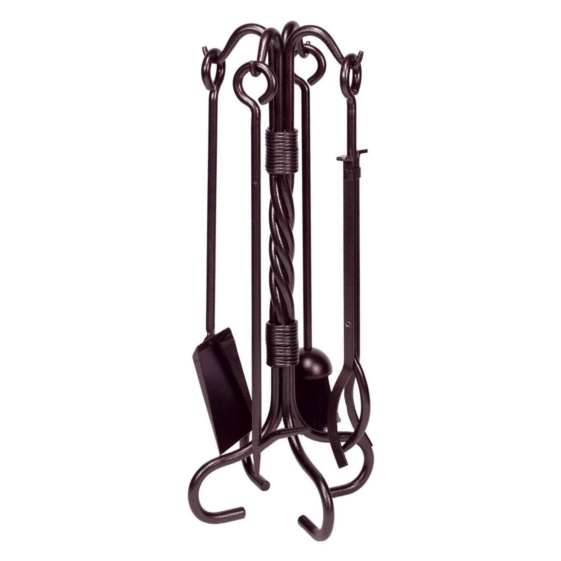 Dagan Industries 30" Bronze Wrought Iron 5-Piece Twist Design Fireset