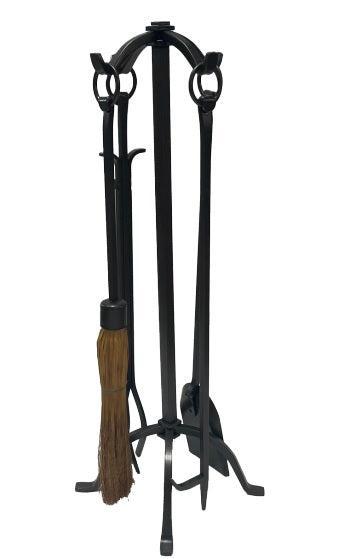 Dagan Industries 30" Natural Wrought Iron Finish 5-Piece Fireplace Tool Set