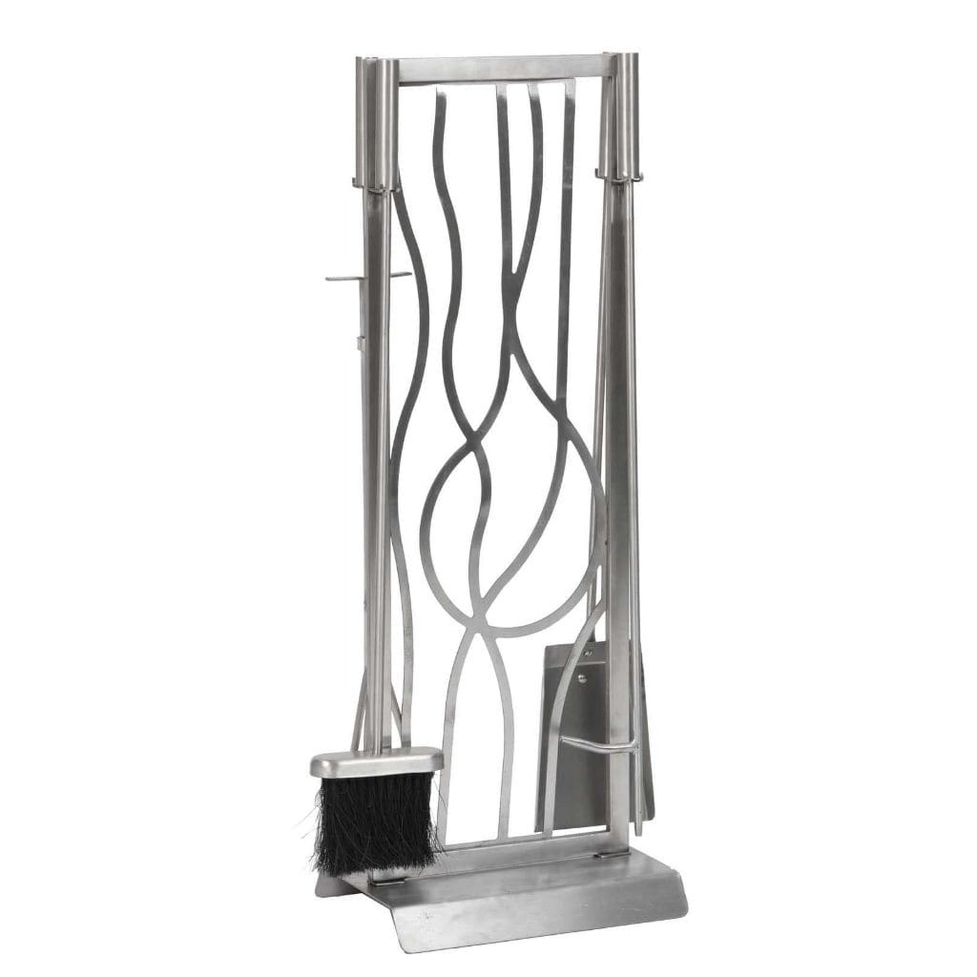 Dagan Industries 30" Stainless Steel 5-Piece Modern Abstract Design Fireplace Tool Set