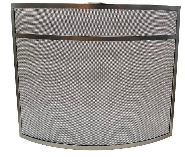 Dagan Industries 32" x 27" Satin Nickel Bowed Design Fireplace Panel Screen