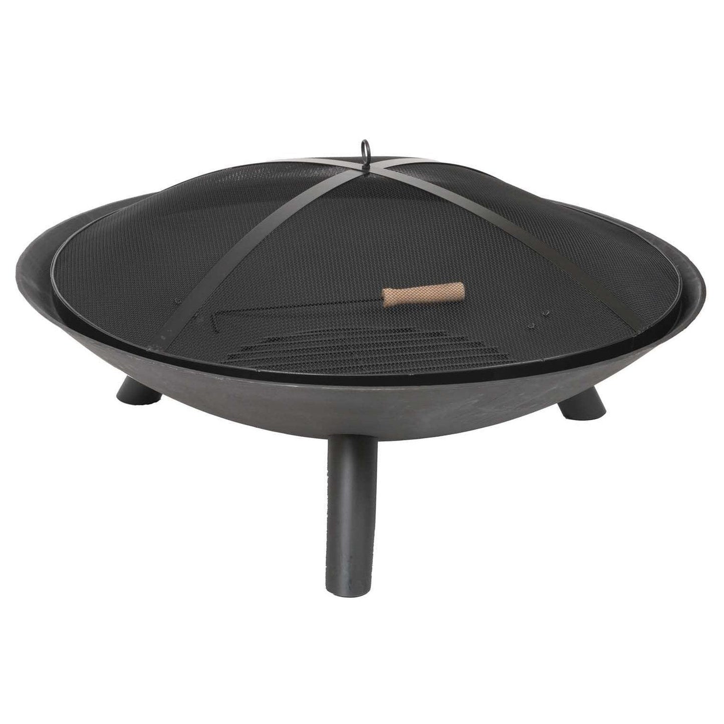 Dagan Industries 35" Black Cast Iron Deep Bowl Design Wood Burning Fire Pit