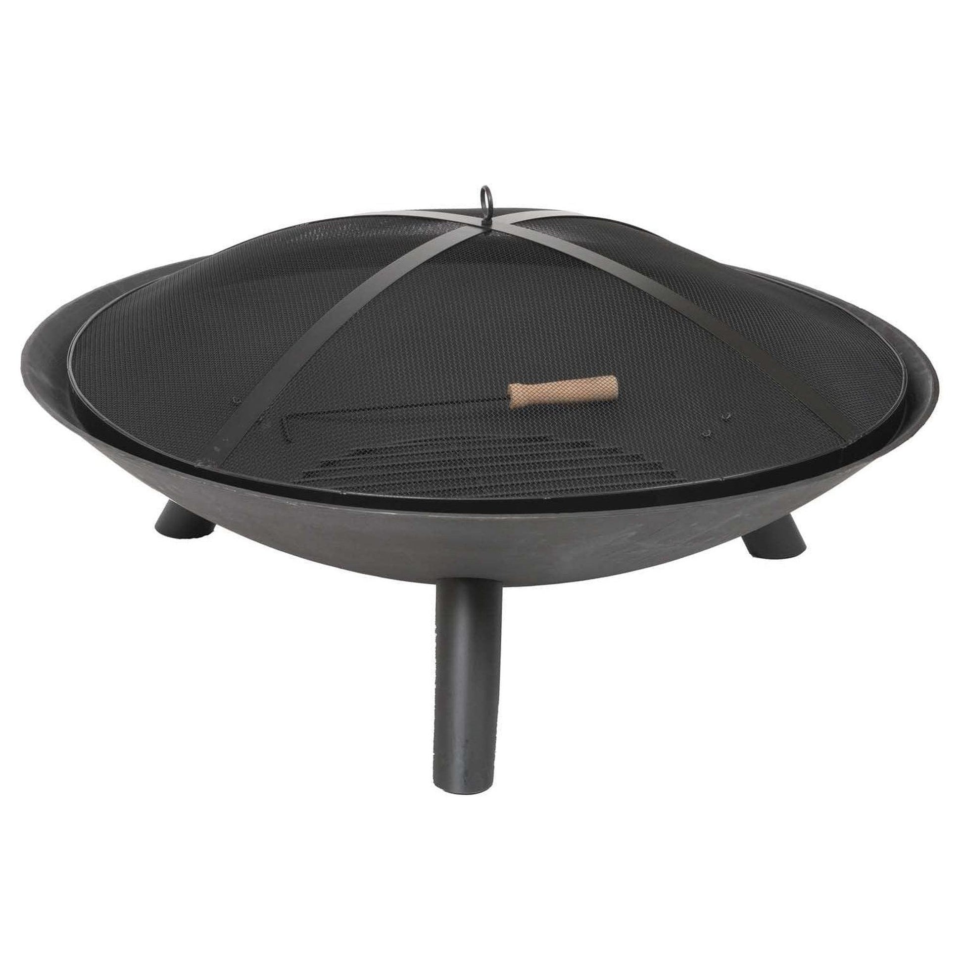 Dagan Industries 35" Black Cast Iron Deep Bowl Design Wood Burning Fire Pit