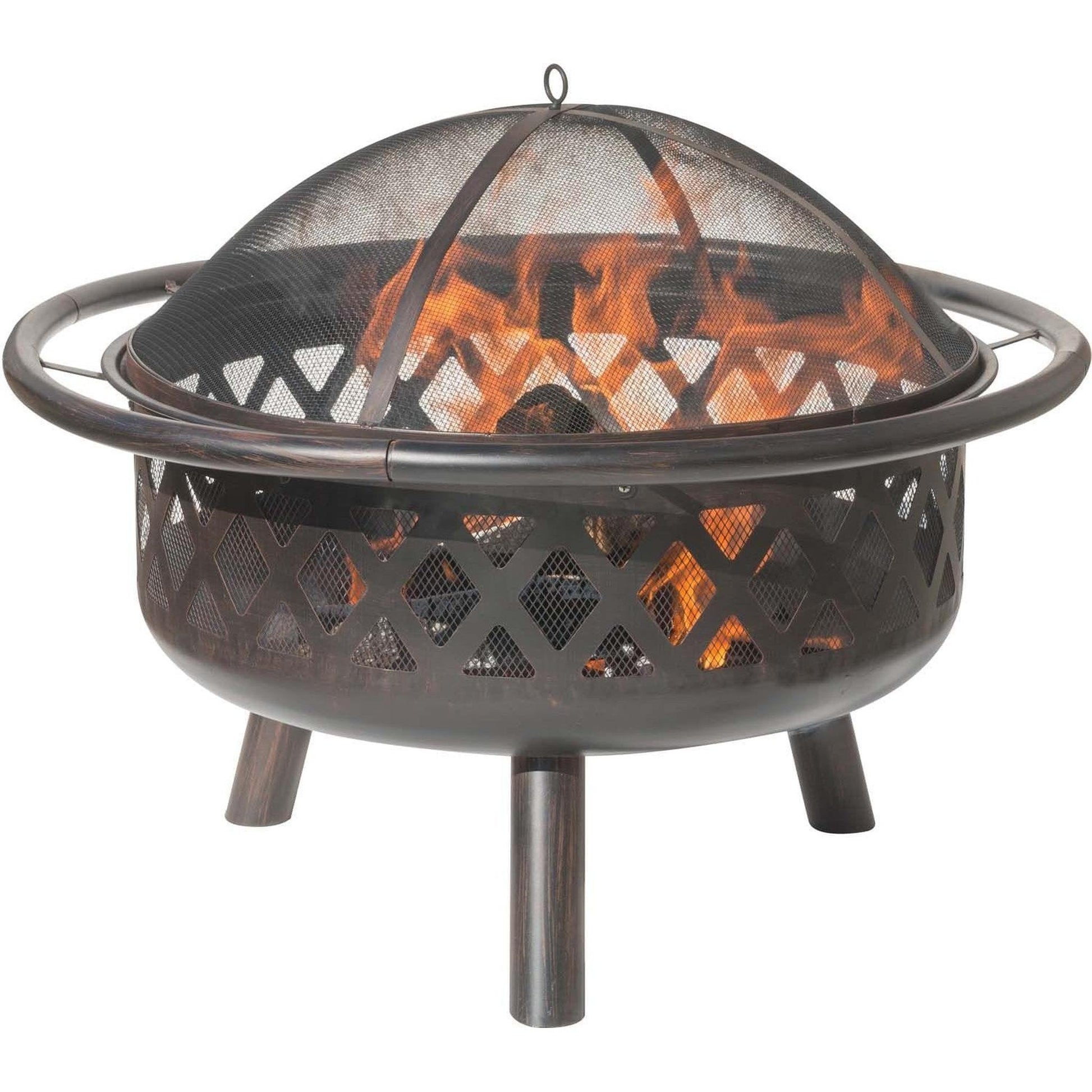 Dagan Industries 36" Bronze Criss Cross Design Wood Burning Fire Pit