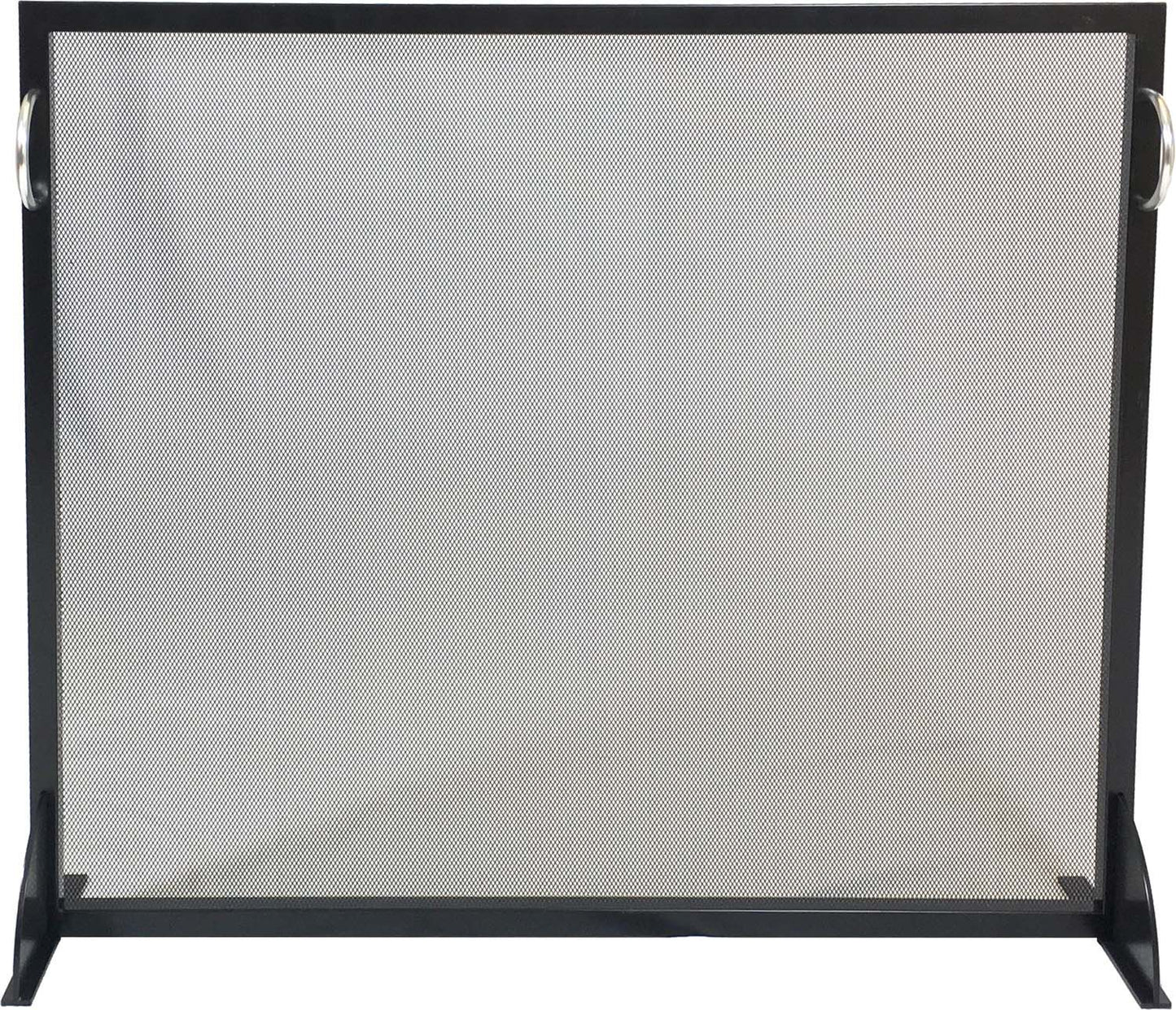 Dagan Industries 38" x 32" Black Wrought Iron and Stainless Steel Fireplace Screen