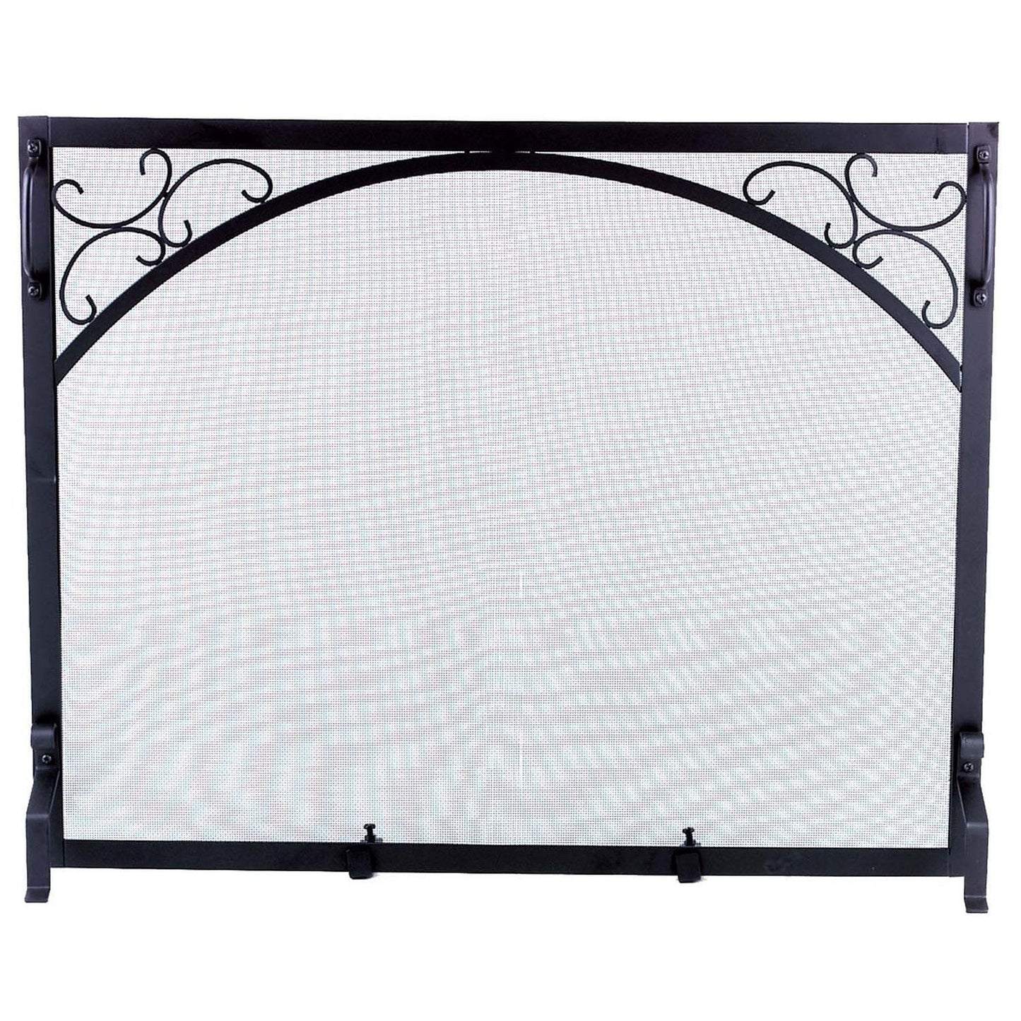 Dagan Industries 39" x 31" Black Wrought Iron Scroll Design Panel Screen