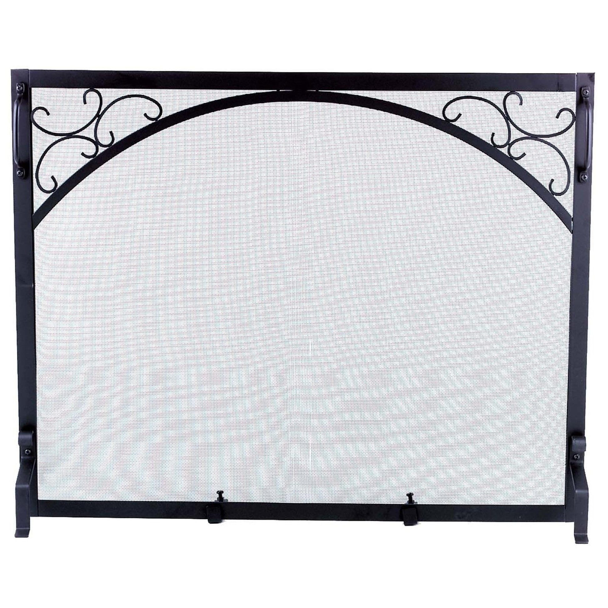 Dagan Industries 39" x 31" Black Wrought Iron Scroll Design Panel Screen