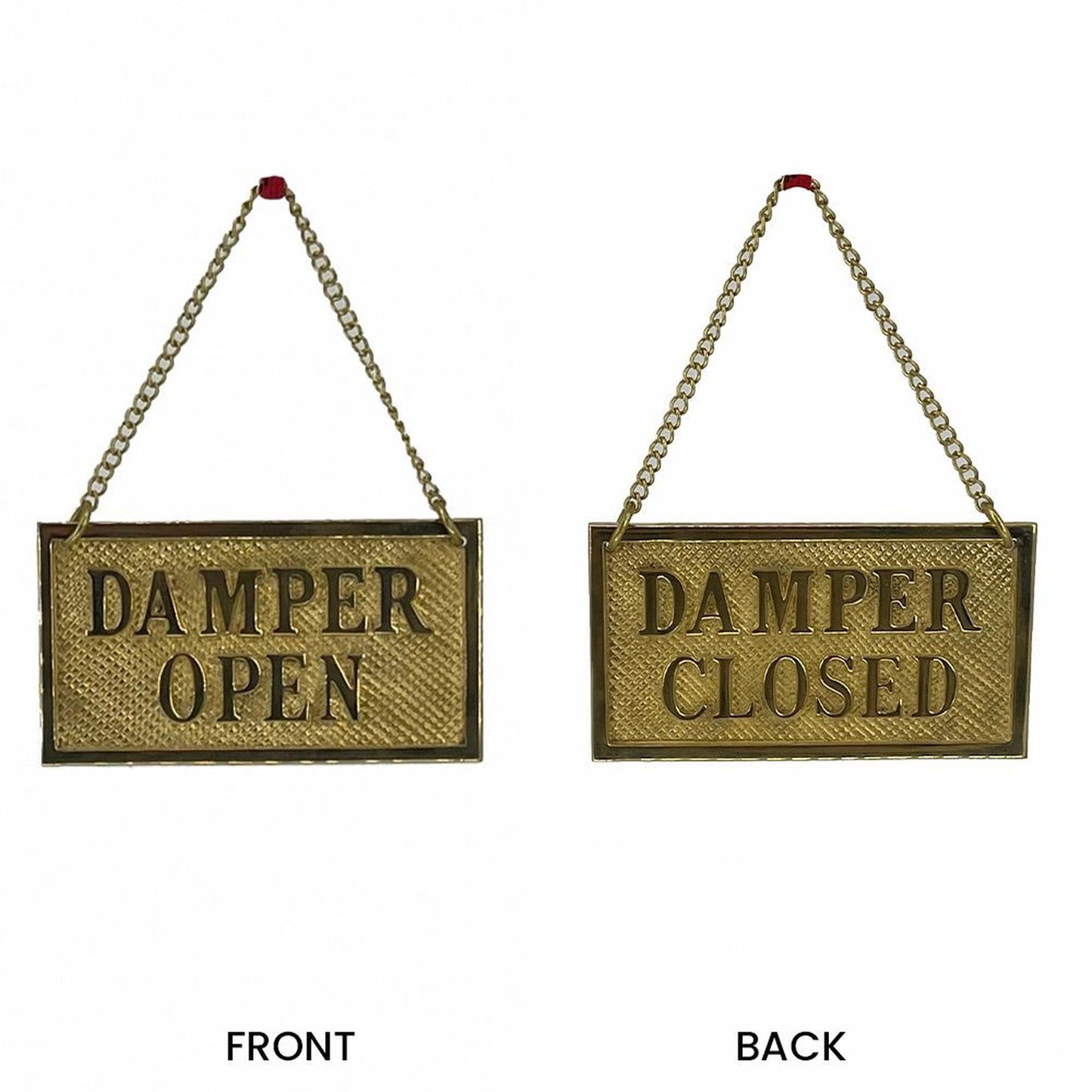 Dagan Industries 4" x 2" Polished Brass Hanging Damper Sign