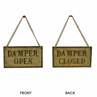 Dagan Industries 4" x 2" Polished Brass Hanging Damper Sign