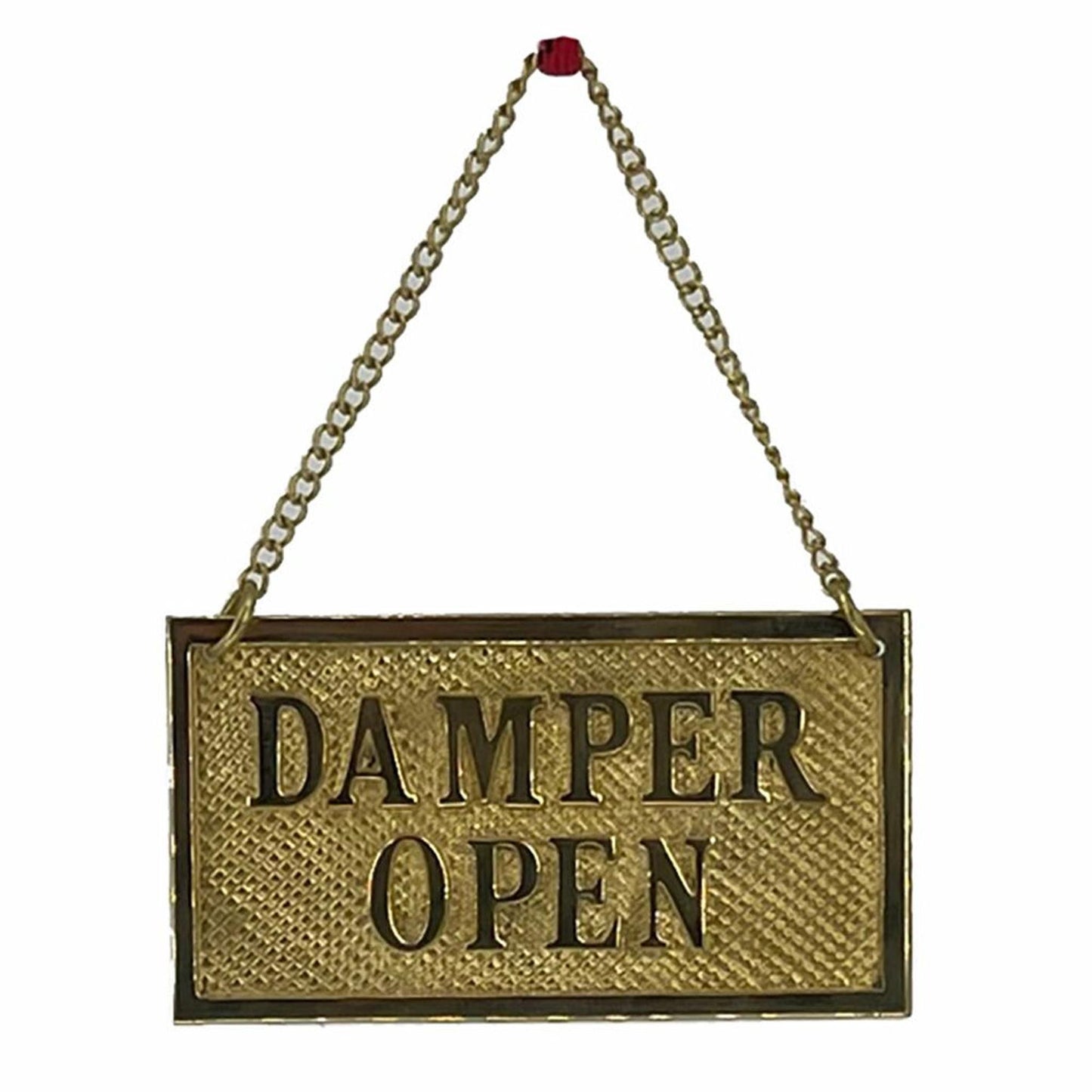 Dagan Industries 4" x 2" Polished Brass Hanging Damper Sign