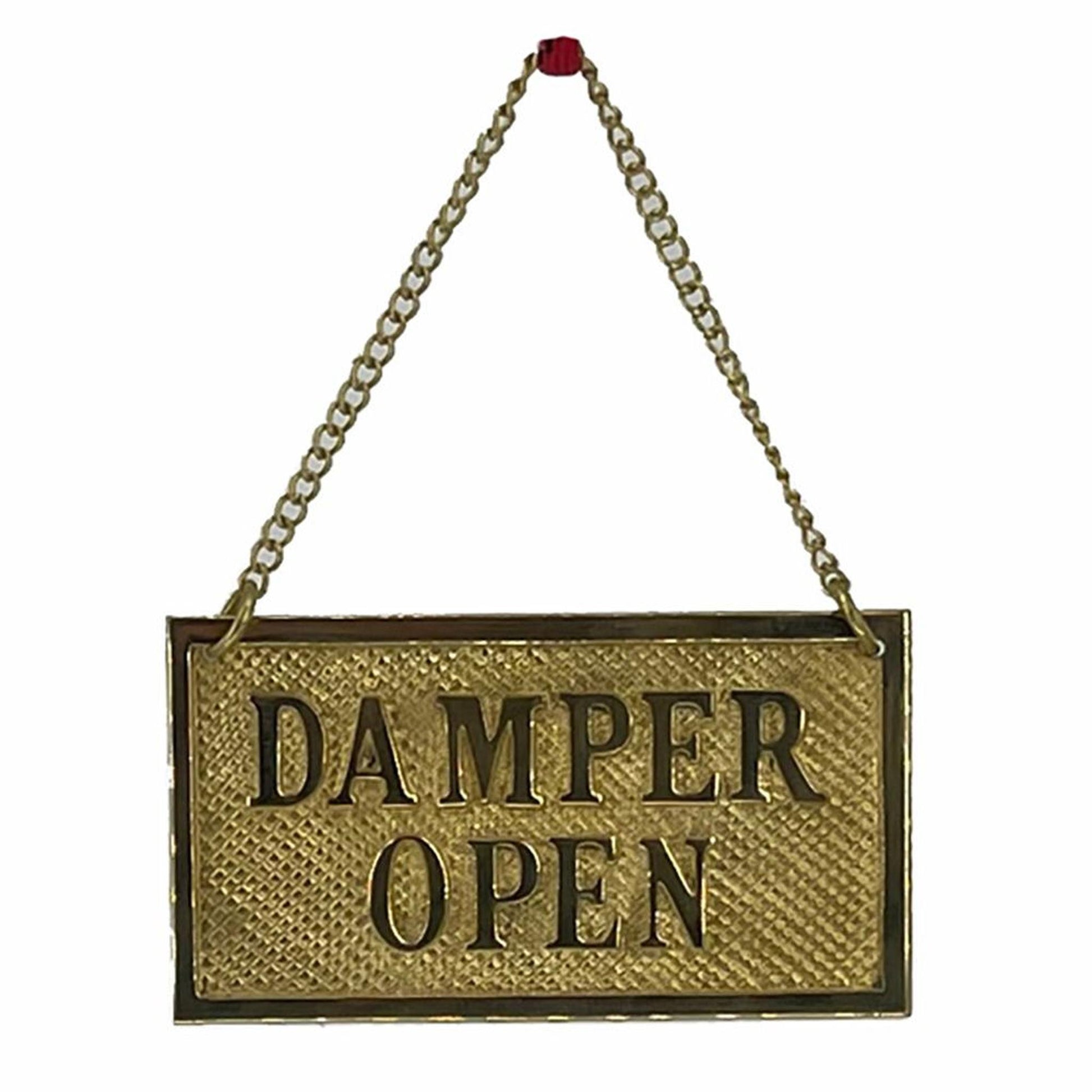 Dagan Industries 4" x 2" Polished Brass Hanging Damper Sign