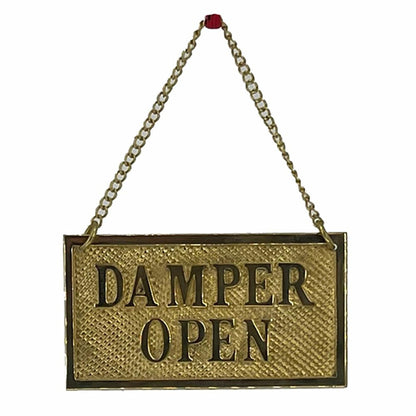 Dagan Industries 4" x 2" Polished Brass Hanging Damper Sign