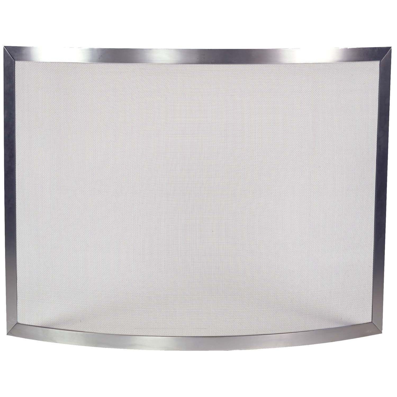 Dagan Industries 40" x 30" Brushed Pewter Bowed Design Fireplace Screen