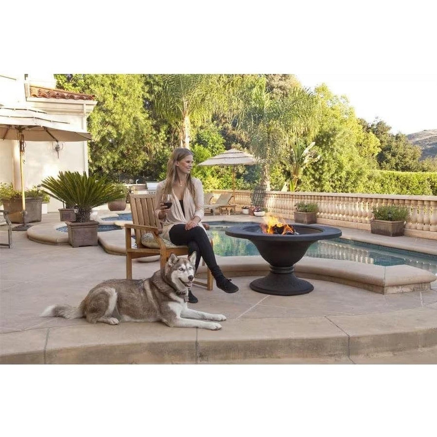 Dagan Industries 42" Bronze Cast Iron/Cast Aluminum Wood Burning Fire Pit