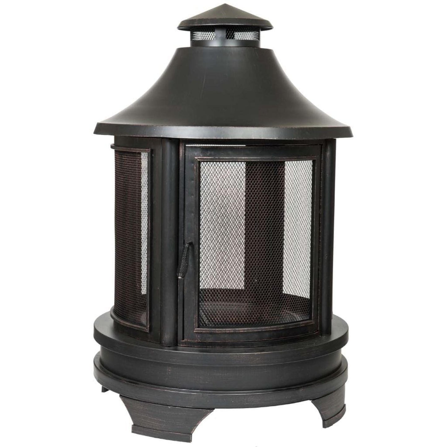 Dagan Industries 47" x 26" Antique Copper and Black Finish Pagoda Style Wood Burning Fire Pit