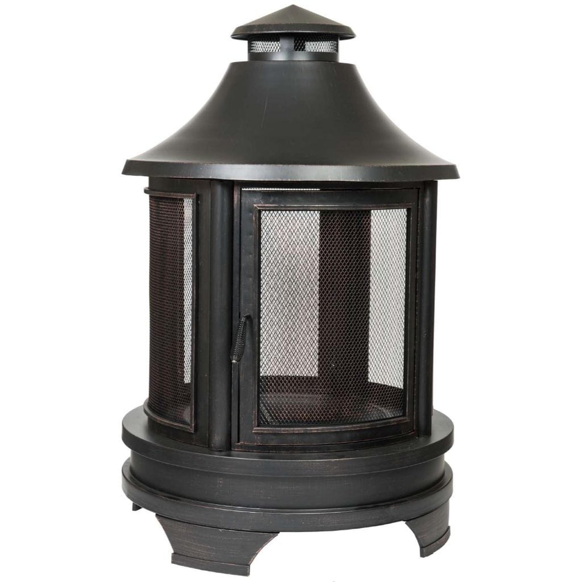 Dagan Industries 47" x 26" Antique Copper and Black Finish Pagoda Style Wood Burning Fire Pit