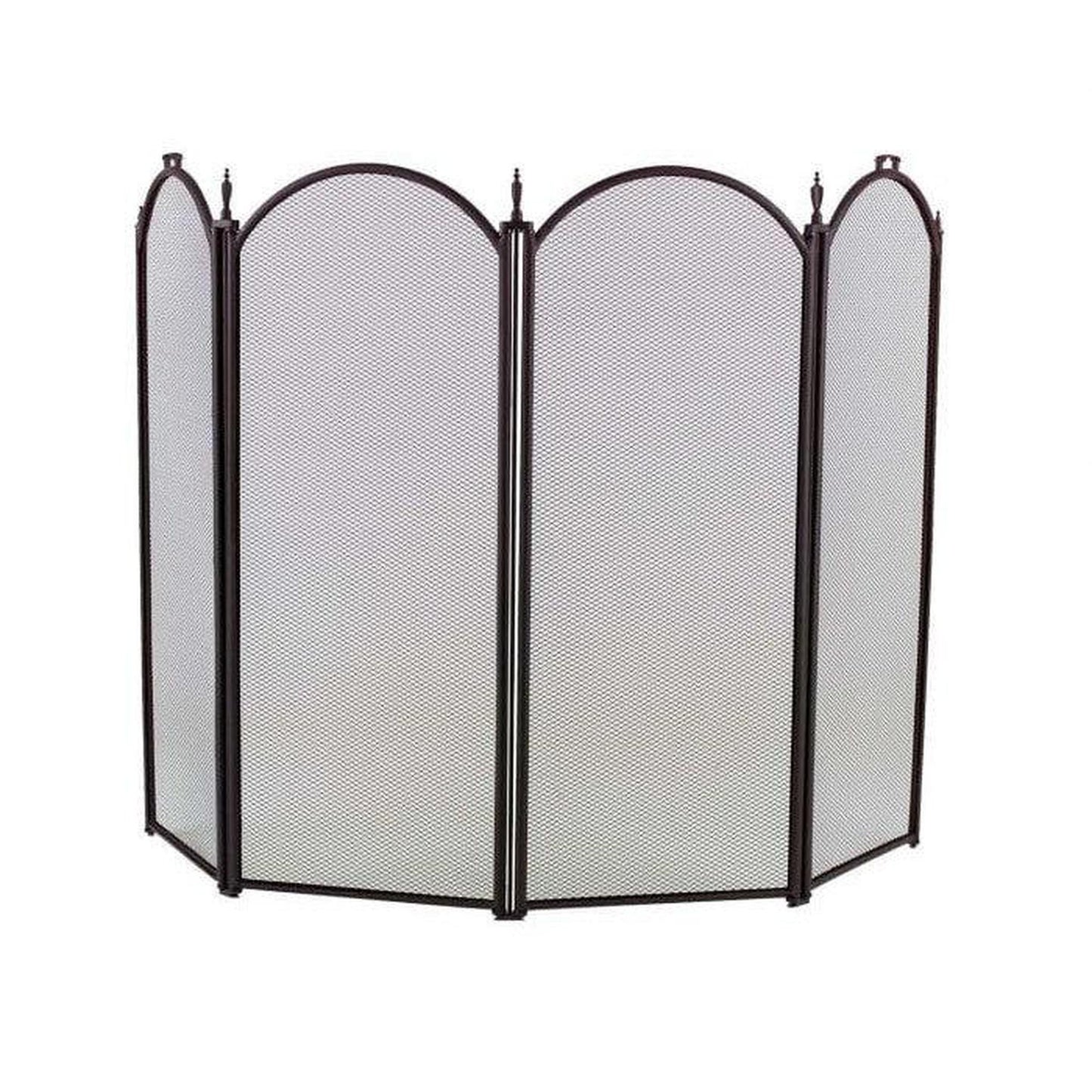 Dagan Industries 52" x 32" Four Fold Black Arched Fireplace Screen - 1189