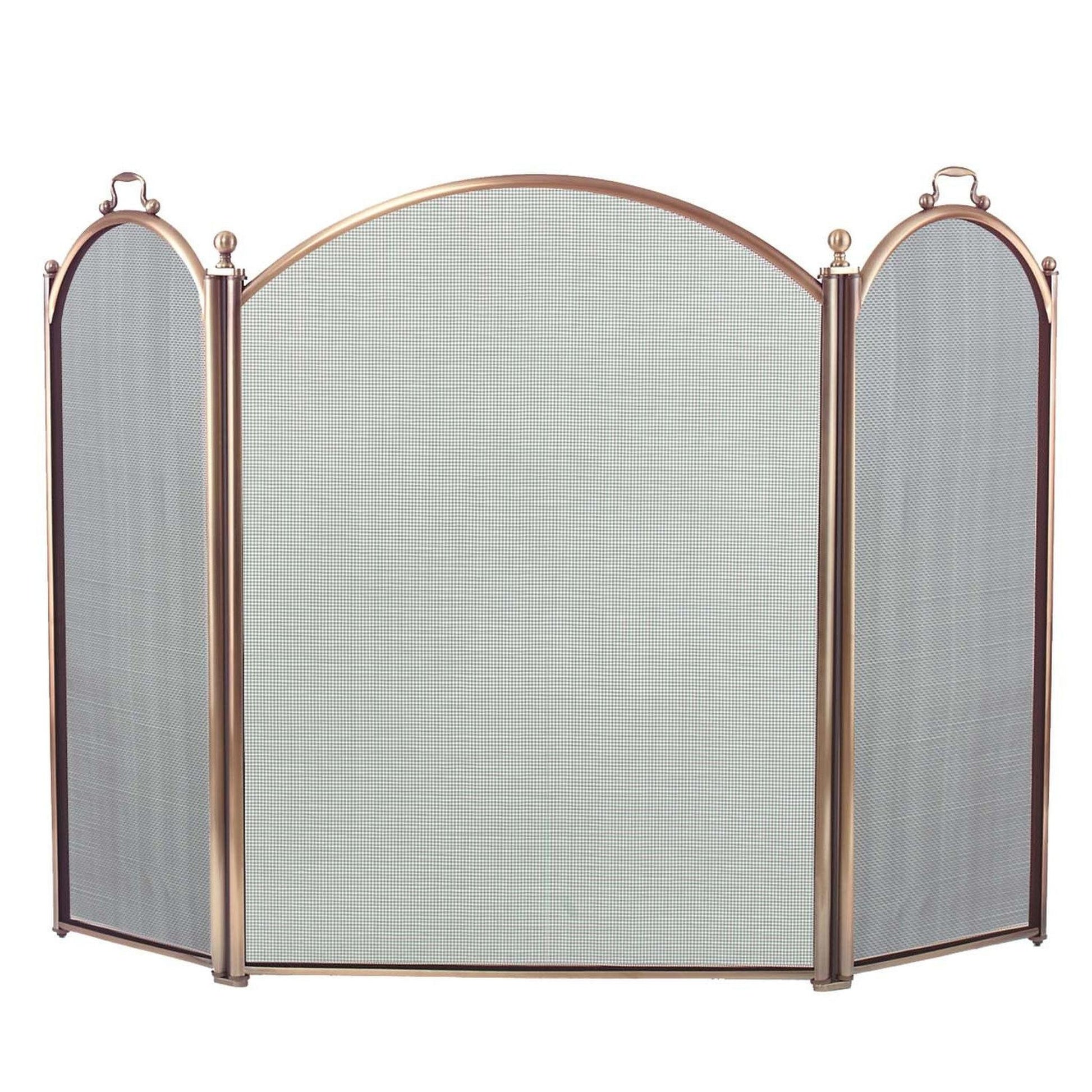 Dagan Industries 52" x 29" Antique Brass Three Fold Arched Panel Screen