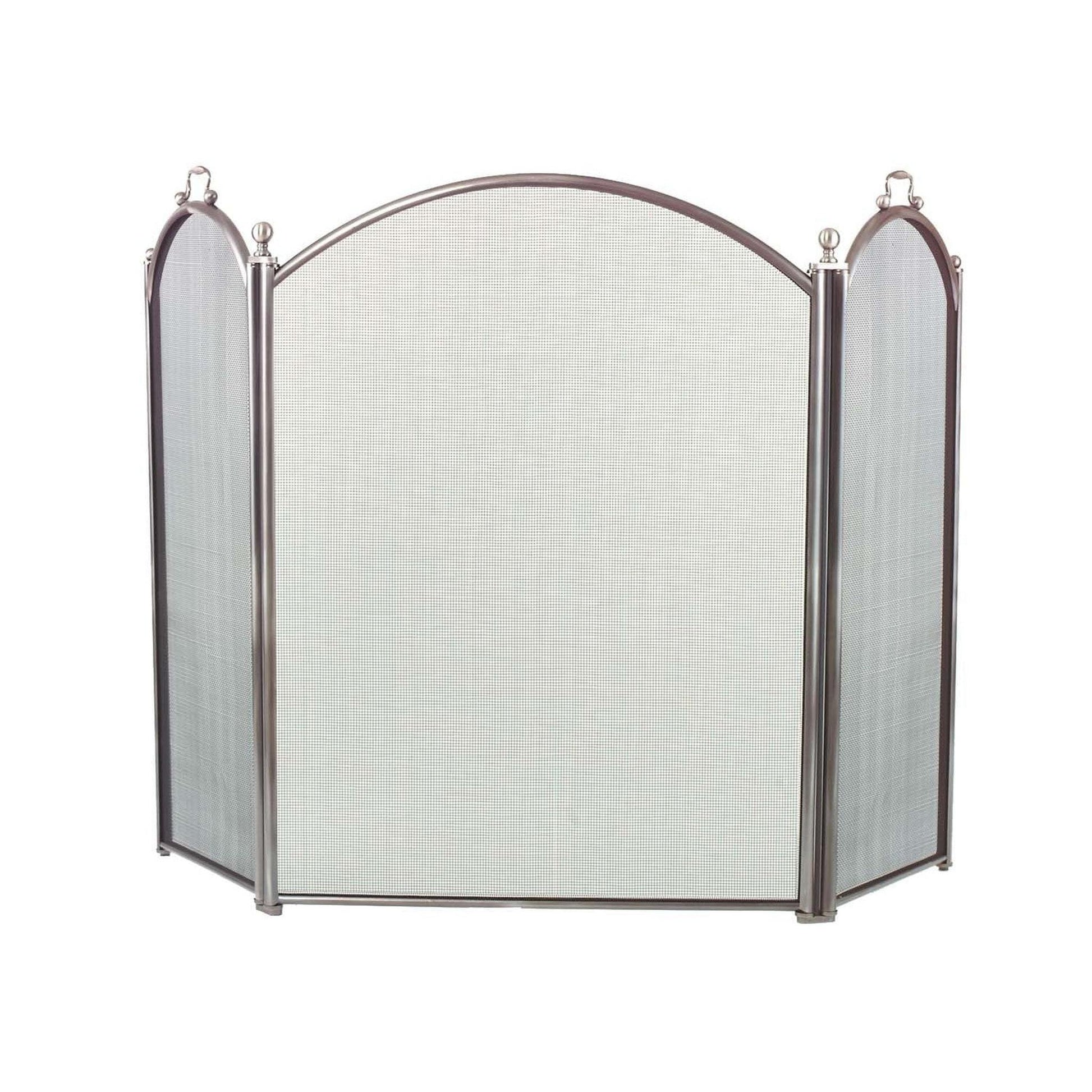 Dagan Industries 52" x 34" Three Fold Pewter Arched Fireplace Screen (7383-34)