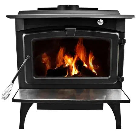 Design Specialties 27" Black Large Wood Burning Stove with Pedestal