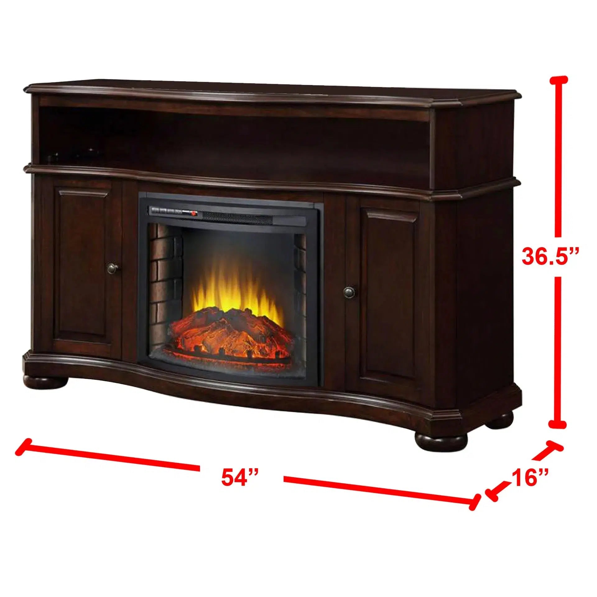 Design Specialties Merrill 54" Merlot Electric Media Fireplace