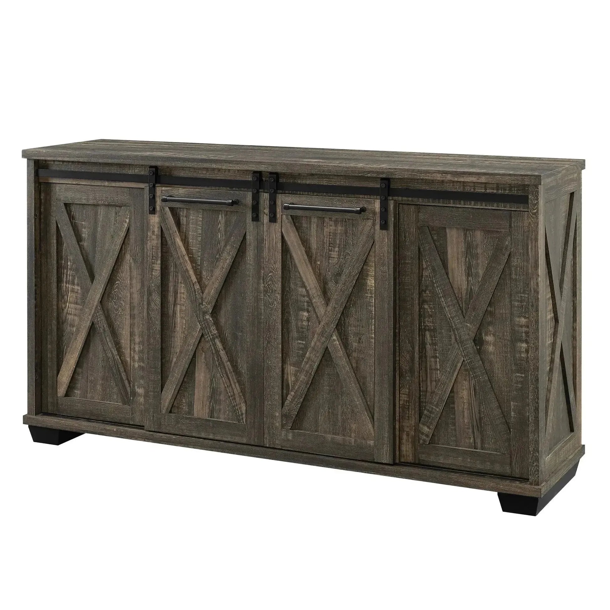 Design Specialties Rivington 58" Barnboard Gray Infrared Media Electric Fireplace