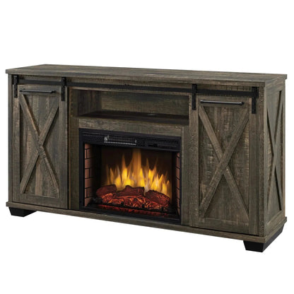 Design Specialties Rivington 58" Barnboard Gray Infrared Media Electric Fireplace