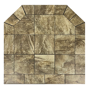 Diamond Hearths Radiant Traditional Edge 32" x 24" Type I Standard Board Chocolate Fawn Tile Ember Protection
