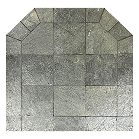 Diamond Hearths Radiant Traditional Edge 32" x 24" Type I Standard Board Natural SIlver Slate Slate Ember Protection