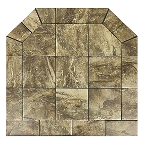 Diamond Hearths Radiant Traditional Edge 36" x 36" Type I Standard Board Chocolate Fawn Tile Ember Protection