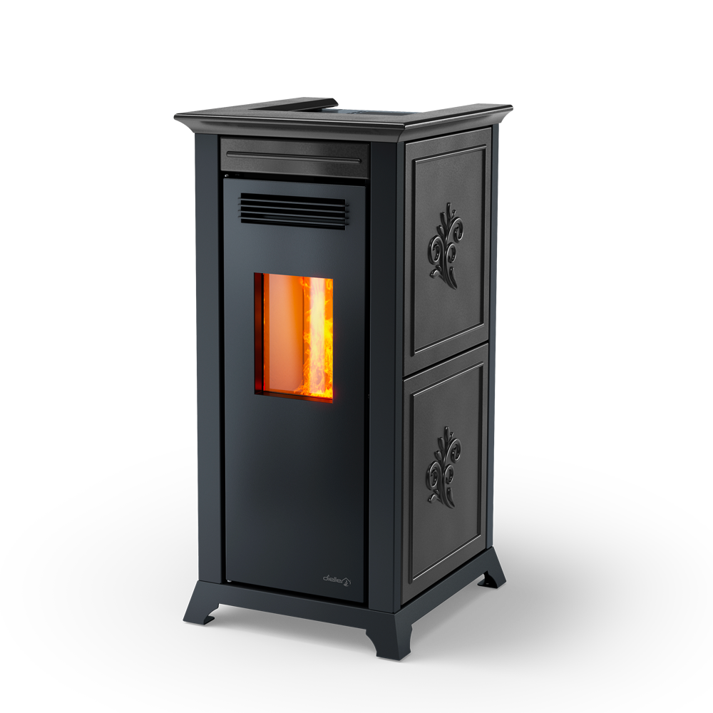 Dielle Ethesia Pellet Stove - Black Ceramic