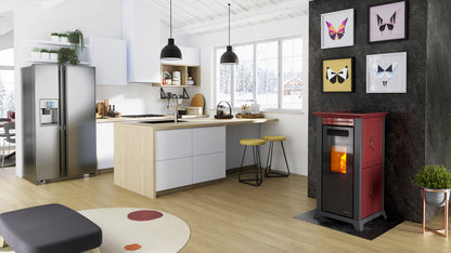 Dielle Ethesia Pellet Stove - Bordeaux Ceramic