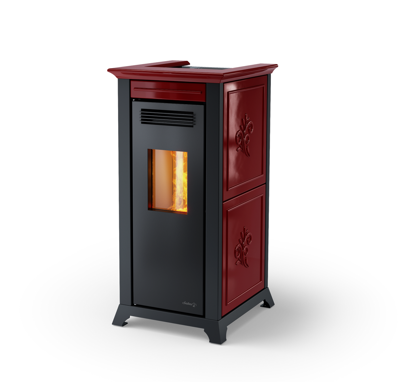 Dielle Ethesia Pellet Stove - Bordeaux Ceramic