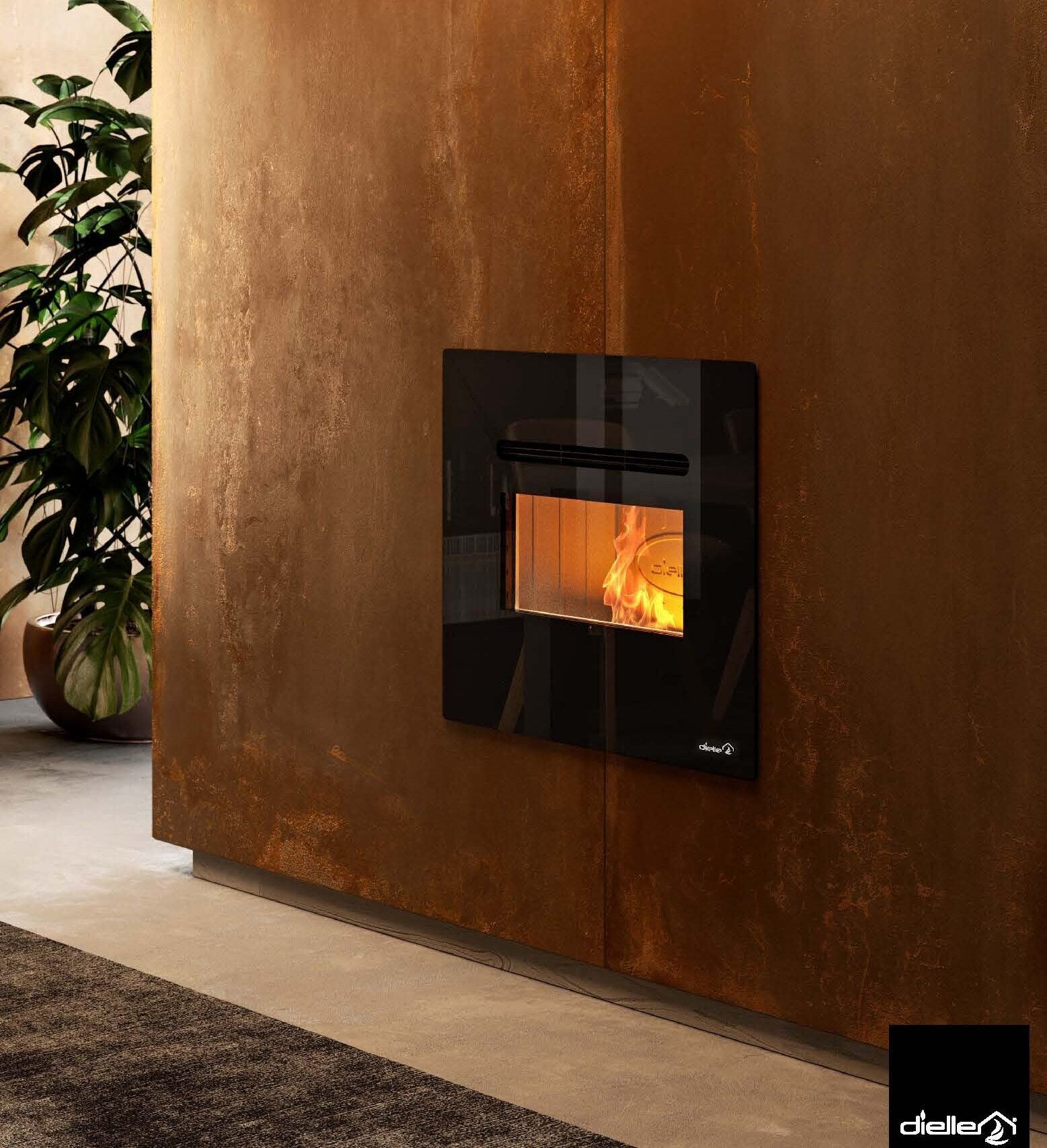Dielle FBX Pellet Insert - Black Glass With Magic Black Glass Front (31.49" x 25.19")