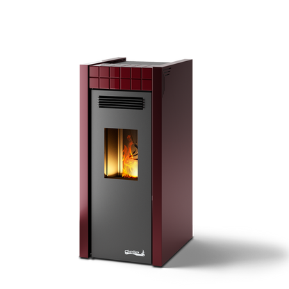 Dielle Grecale 70 Pellet Stove - Bordeaux Metallic Steel