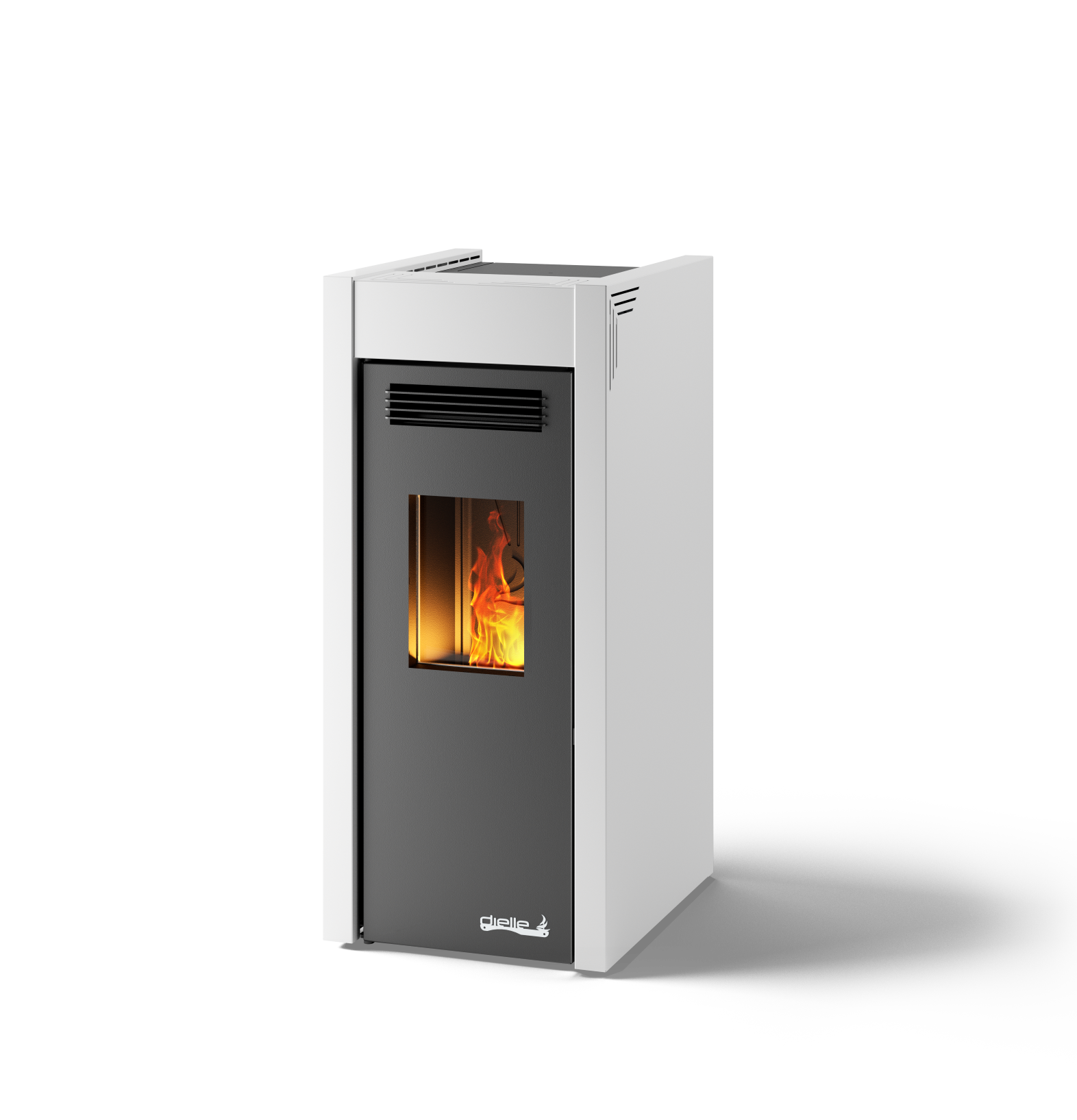 Dielle Grecale 70 Pellet Stove - Pearl White Steel
