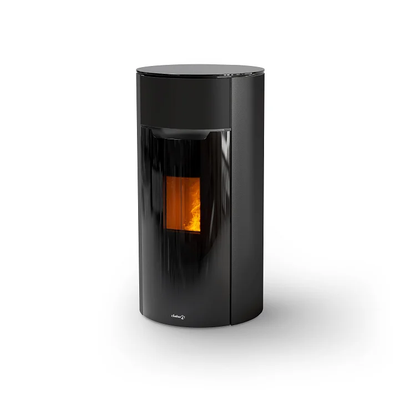 Dielle Round 70 Pellet Stove - Black Steel