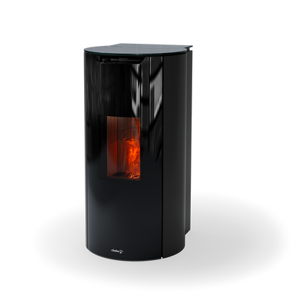 Dielle Round 70 Pellet Stove - Magic Black Glass