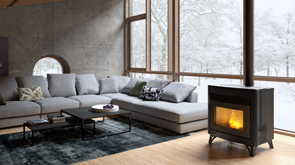 Dielle Zefiro Pellet Stove - Black Ceramic