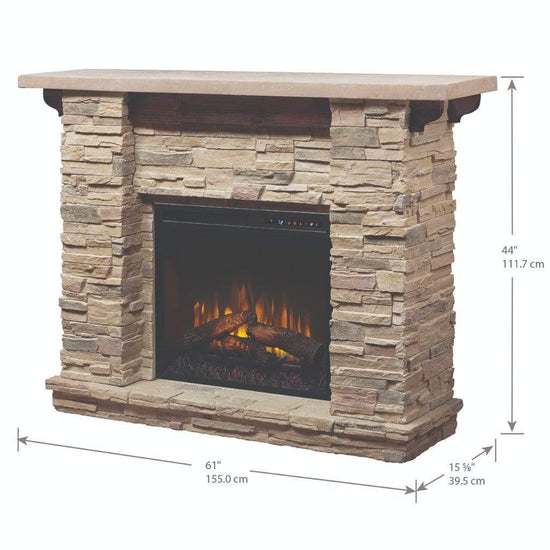 DIMPLEX Featherston Stone Look 61" Mantel with 28" Electric Firebox