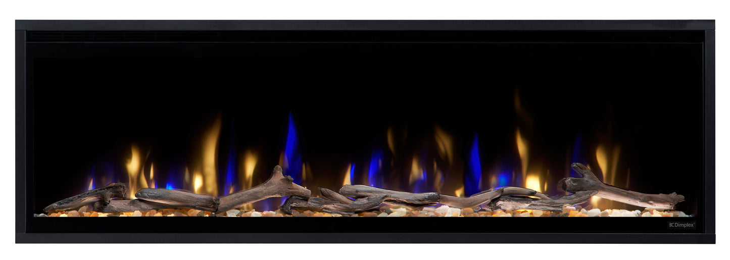 Dimplex Ignite Evolve 50" Built-in Linear Electric Fireplace With Tumbled Glass and Driftwood Media