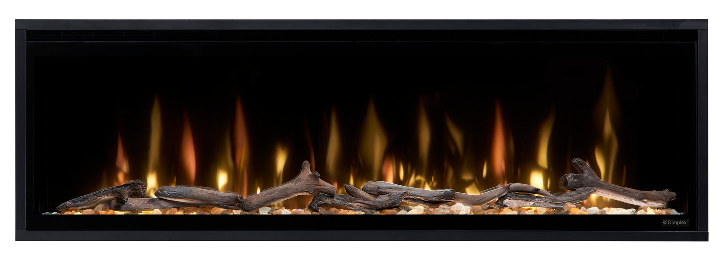 Dimplex Ignite Evolve 50" Built-in Linear Electric Fireplace With Tumbled Glass and Driftwood Media