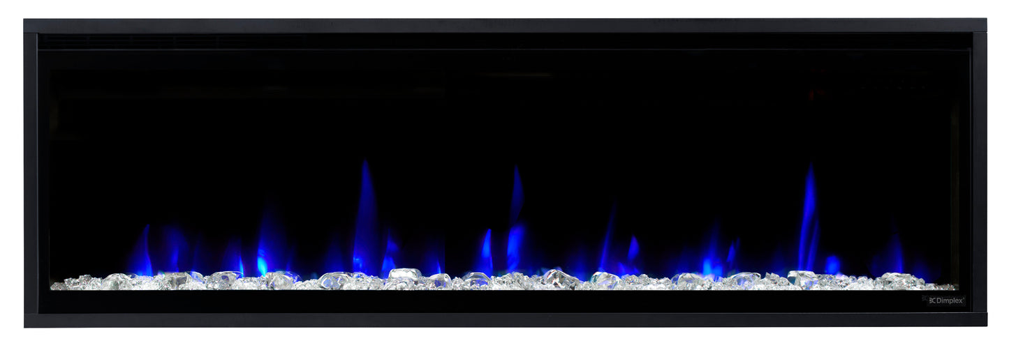 Dimplex Ignite Evolve 50" Built-in Linear Electric Fireplace With Tumbled Glass and Driftwood Media