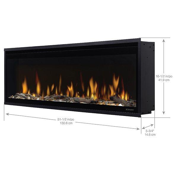 Dimplex Ignite Evolve 50" Built-in Linear Electric Fireplace With Tumbled Glass and Driftwood Media