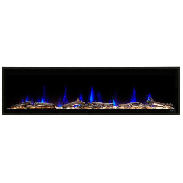 Dimplex Ignite Evolve 60" Built-in Linear Electric Fireplace With Tumbled Glass and Driftwood Media