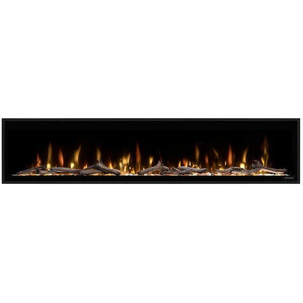 Dimplex Ignite Evolve 74" Built-in Linear Electric Fireplace With Tumbled Glass and Driftwood Media