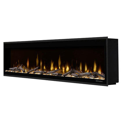 Dimplex Ignite Evolve 74" Built-in Linear Electric Fireplace With Tumbled Glass and Driftwood Media
