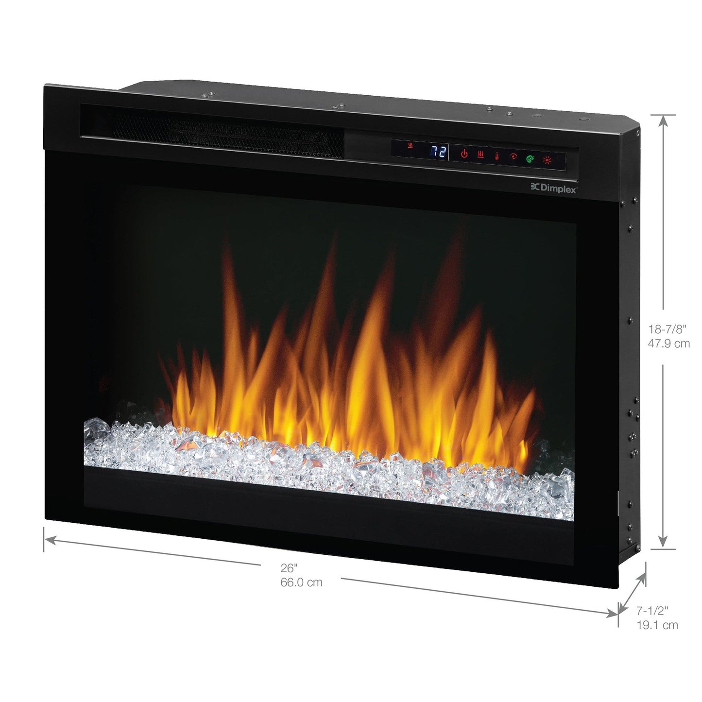 Dimplex Nova 26" Plug-in Electric Firebox With Acrylic Crystals Ember Bed