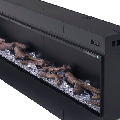 Dimplex Optimyst Linear 86" Electric Fireplace With Acrylic Ice and Driftwood Media